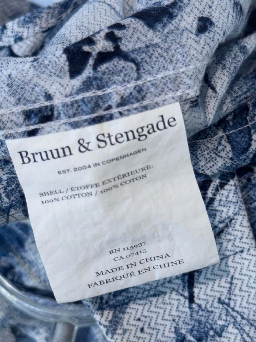 Bruun & Stengade Slim Fit Blue Floral Print Easy Care Cotton Shirt View 4